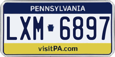 PA license plate LXM6897
