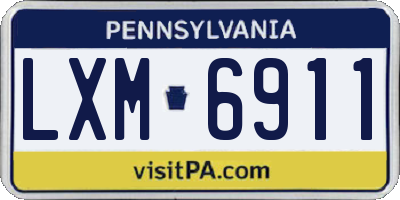 PA license plate LXM6911