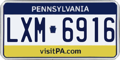 PA license plate LXM6916