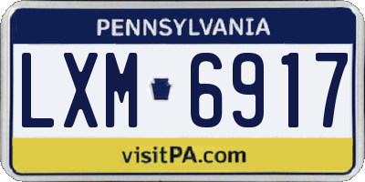 PA license plate LXM6917