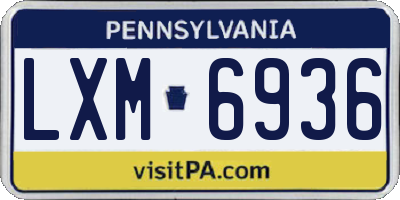 PA license plate LXM6936