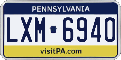 PA license plate LXM6940