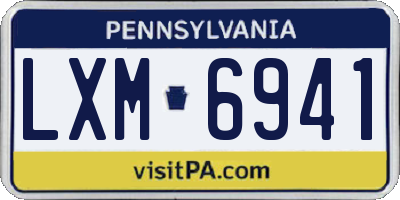 PA license plate LXM6941