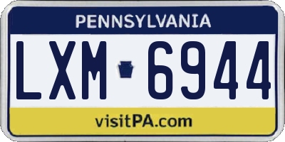 PA license plate LXM6944