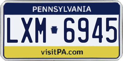 PA license plate LXM6945