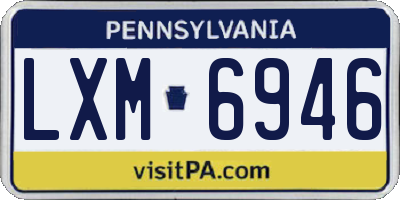 PA license plate LXM6946