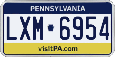 PA license plate LXM6954