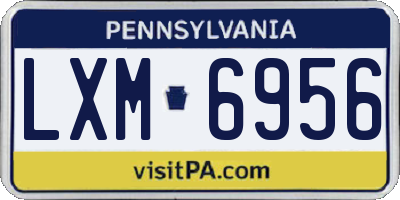 PA license plate LXM6956