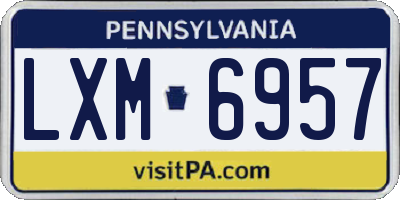 PA license plate LXM6957