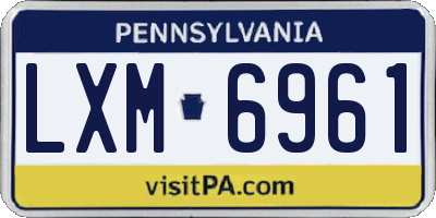 PA license plate LXM6961