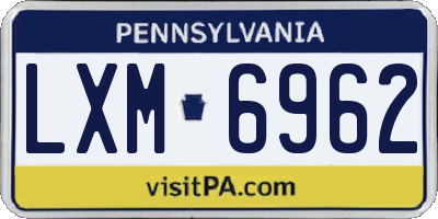 PA license plate LXM6962
