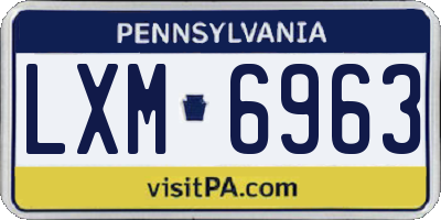 PA license plate LXM6963