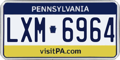 PA license plate LXM6964