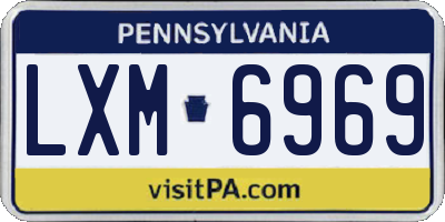PA license plate LXM6969