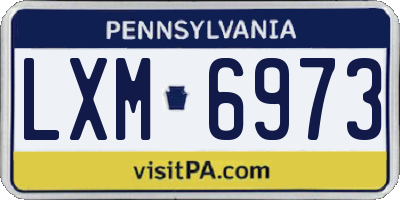 PA license plate LXM6973