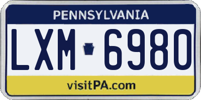 PA license plate LXM6980