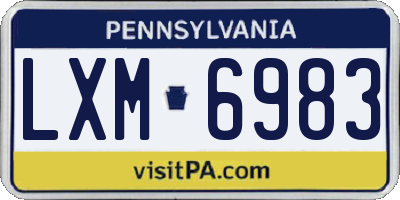 PA license plate LXM6983