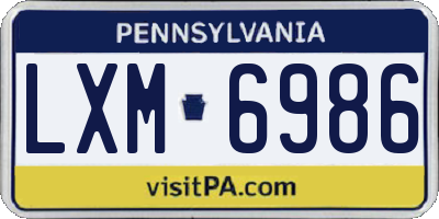 PA license plate LXM6986