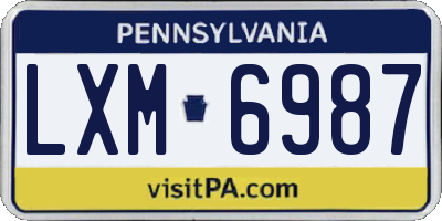 PA license plate LXM6987