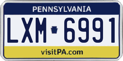 PA license plate LXM6991
