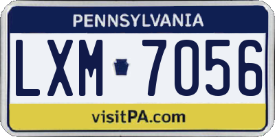 PA license plate LXM7056