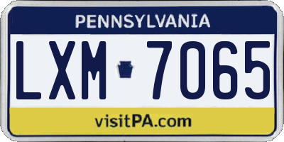 PA license plate LXM7065