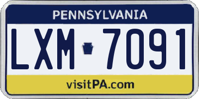 PA license plate LXM7091