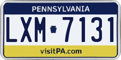 PA license plate LXM7131