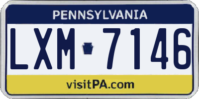 PA license plate LXM7146
