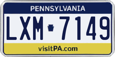 PA license plate LXM7149