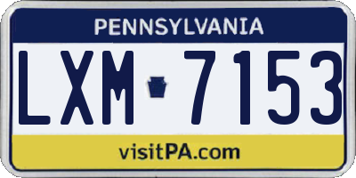 PA license plate LXM7153