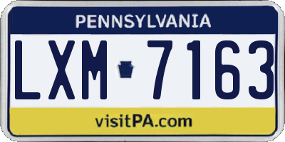 PA license plate LXM7163