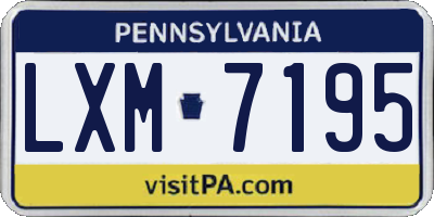 PA license plate LXM7195