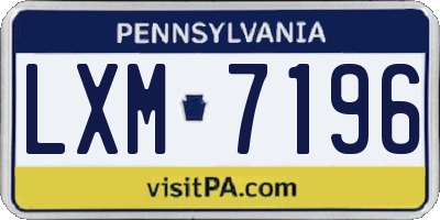 PA license plate LXM7196