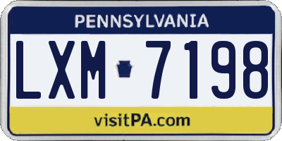 PA license plate LXM7198