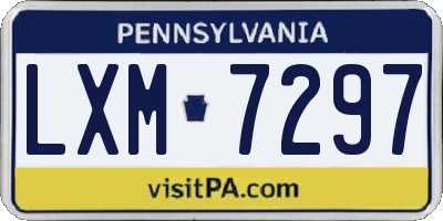 PA license plate LXM7297