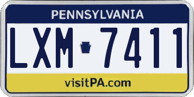 PA license plate LXM7411