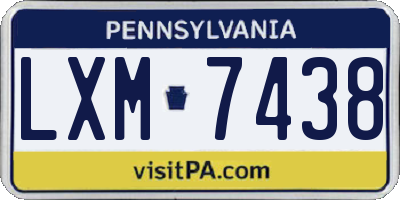 PA license plate LXM7438