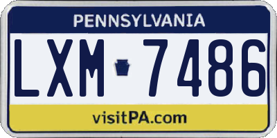 PA license plate LXM7486
