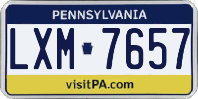 PA license plate LXM7657