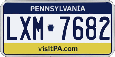 PA license plate LXM7682