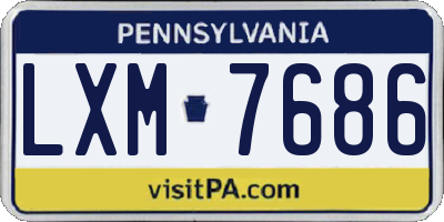 PA license plate LXM7686