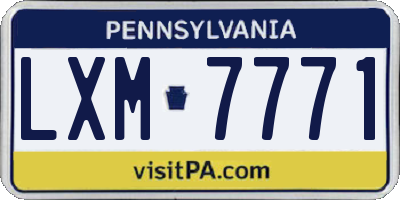 PA license plate LXM7771