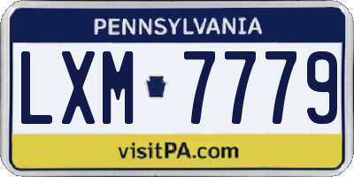 PA license plate LXM7779