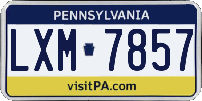 PA license plate LXM7857