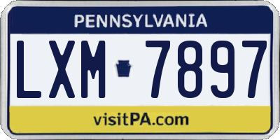 PA license plate LXM7897