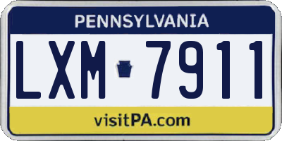 PA license plate LXM7911