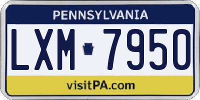 PA license plate LXM7950