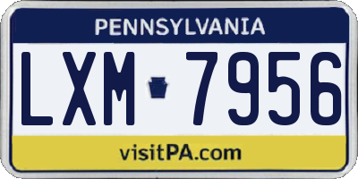PA license plate LXM7956