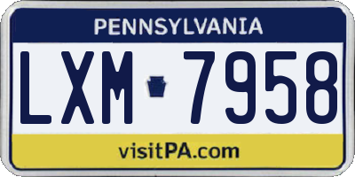 PA license plate LXM7958